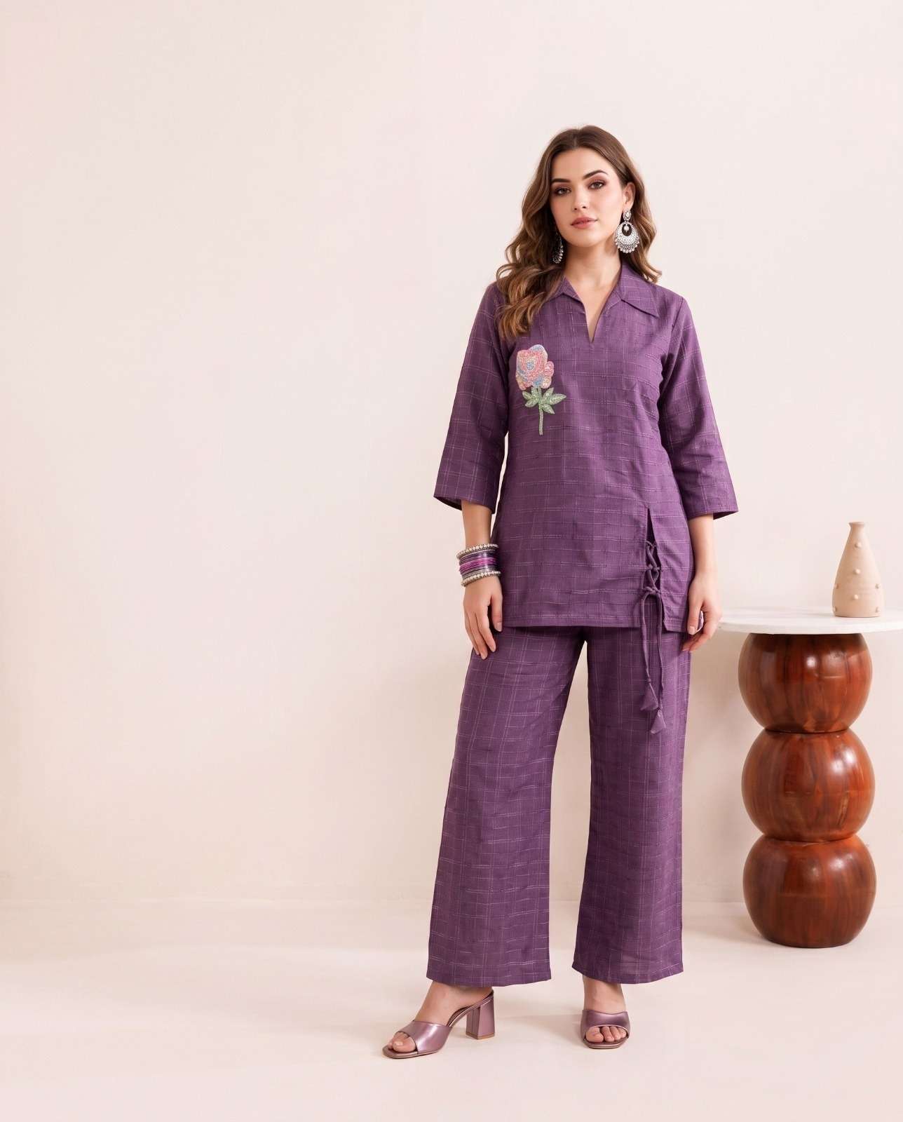 K 1232 BOUTIQUE VISCOSE FABRIC CORD SET BACK SIDE NORD TREND BUY GIRL